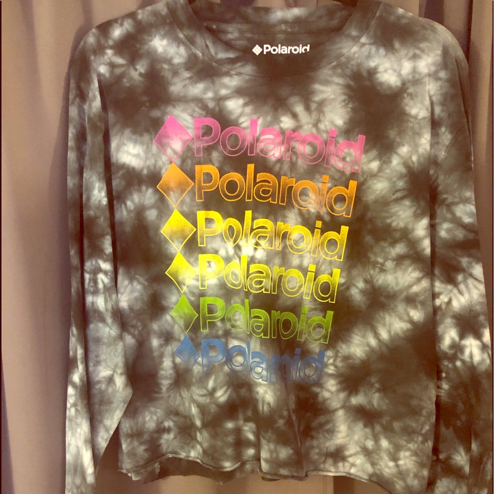 1 of a kind vintage Polaroid long slv tye dye tee